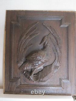 Pair off black forest panels antiques french wood carving hunting