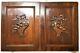 Pair Ribbon Fruit Basket Wood Carving Panel Antique French Architctural Salvage