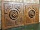 Pair Rosette Decorative Wood Carving Panel Antique French Architectural Salvage