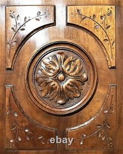Pair rosette rosace wood carving panel Antique french architectural salvage 22