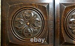 Pair scroll leaf decorative carving panel Antique french architectural salvage