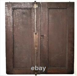 Pair scroll leaf wood carving panel door Antique french architectural salvage