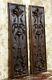 Pair Scroll Leaves Higly Wood Carving Panel Antique French Architectural Salvage
