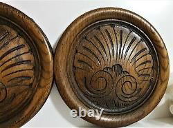 Pair shell decorative carving panel Antique french salvaged applique furniture