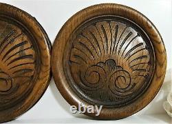 Pair shell decorative carving panel Antique french salvaged applique furniture