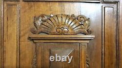 Pair shell gothic design panel antique french wood carving architectural salvage
