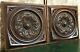 Pair Solid Rosette Entrelas Carving Panel Antique French Architectural Salvage