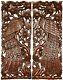 Peacock Animal Carved Wood Wall Art Panels Home Decor. Brown Extra Thick Set Of 2