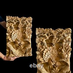 Peacock Wall Decor, Wood Carving, wood wall panel, Bird Statue, wood wall decor