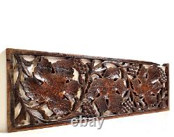 Pierced lace grapes vine wood carving panel Antique French architectural salvage