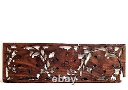 Pierced lace grapes vine wood carving panel Antique French architectural salvage