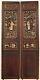 Pr. Antique Chinese Carved Hardwood Panels Withfemale & 24k Trim. 50 Tall