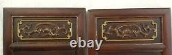 Pr. Antique Chinese Carved Hardwood Panels withFemale & 24k Trim. 50 tall