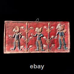 Primitive Carved Wood Story Board Panel Bali Aga Tribal Antique Carving Fine Art