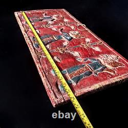 Primitive Carved Wood Story Board Panel Bali Aga Tribal Antique Carving Fine Art