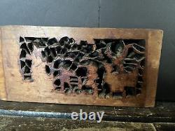 Qing Dynasty Red Wood Carved Panel Ambush Of Confucius By Huan Tui Beautiful 12