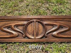 RARE Antique Art Nouveau Carved Wood Panel Wall Hanging Pediment 49 x 9 WOW