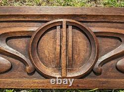 RARE Antique Art Nouveau Carved Wood Panel Wall Hanging Pediment 49 x 9 WOW