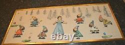 Rare Anri Italy Snow White and The Seven Dwarves Handcarved Wood Wall Panel