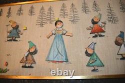 Rare Anri Italy Snow White and The Seven Dwarves Handcarved Wood Wall Panel