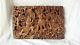 Rare Antique Carved Balinese Wood Panel Of Figures Trees & Plants 19.25