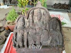 Rare Antique Handcrafted Wooden Kavadi Panel Goddess Sarasvati Carved Wall Panel