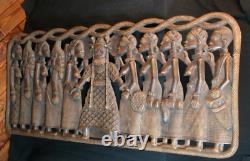 Rare BENIN WALL PLAQUE WOOD CARVING PANEL african