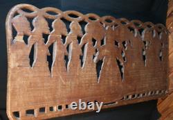Rare BENIN WALL PLAQUE WOOD CARVING PANEL african