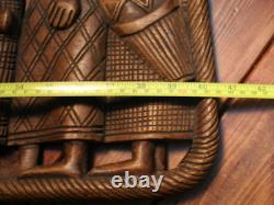 Rare BENIN WALL PLAQUE WOOD CARVING PANEL african