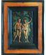 Rare Early 17thc Antique Adam And Eve Cartapesta Panel Carved Wood Panel