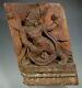 Rare India Hindu Carved Wood Panel Of Vahana Battling A Cobra Ca. 17-18th C