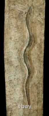 Rare old Mentawai Indonesia carved wood panel withsnake (naga) ex. Bruce Carpenter