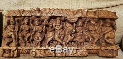 Real Masterpieces 2 Exquisite Vintage Hindu Religious Carved Temple Wood Panels