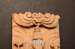 Relief Panel Wall Sculpture Hand Carved Wood India Hindu shrine Ganesha god 18