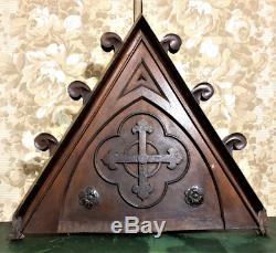 Religious rose tudor wood carving panel Antique french architectural salvage