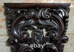 Religious scroll leaf pierced carving panel Antique french salvaged furniture 20