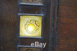 Renaissance Style Carved Oak Panel Door With Sea-Glass Border Midcentury Gothic