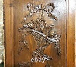 Ribbon fruit basket wood carving panel Antique french architectural salvage 22