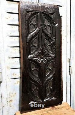 Rosette cathedral wood carving panel Antique french architectural salvage 20