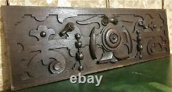 Rosette flower scroll carving panel Antique french architectural salvage 42