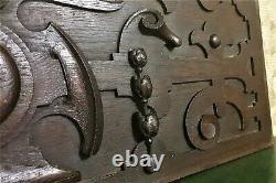 Rosette flower scroll carving panel Antique french architectural salvage 42