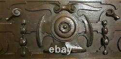 Rosette flower scroll carving panel Antique french architectural salvage 42