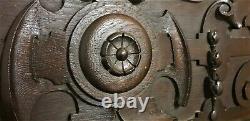 Rosette flower scroll carving panel Antique french architectural salvage 42