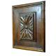 Rosette Flower Wood Carving Panel 12.8 In Antique French Architectural Salvage