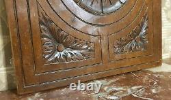 Rosette rosace flower carved wood panel Antique french architectural salvage 14