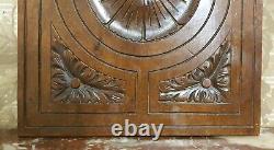 Rosette rosace flower carved wood panel Antique french architectural salvage 14