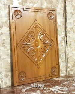 Rosette rosace flower carved wood panel Antique french architectural salvage 18