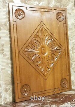 Rosette rosace flower carved wood panel Antique french architectural salvage 18