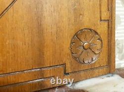 Rosette rosace flower carved wood panel Antique french architectural salvage 18