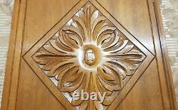 Rosette rosace flower carved wood panel Antique french architectural salvage 18